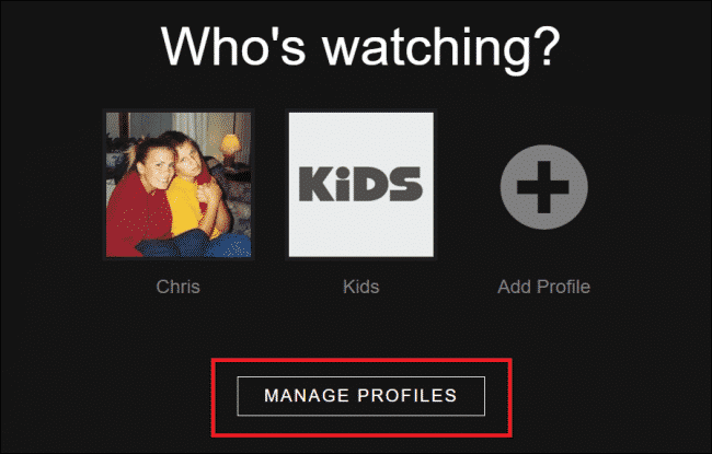 Managing Netflix profiles
